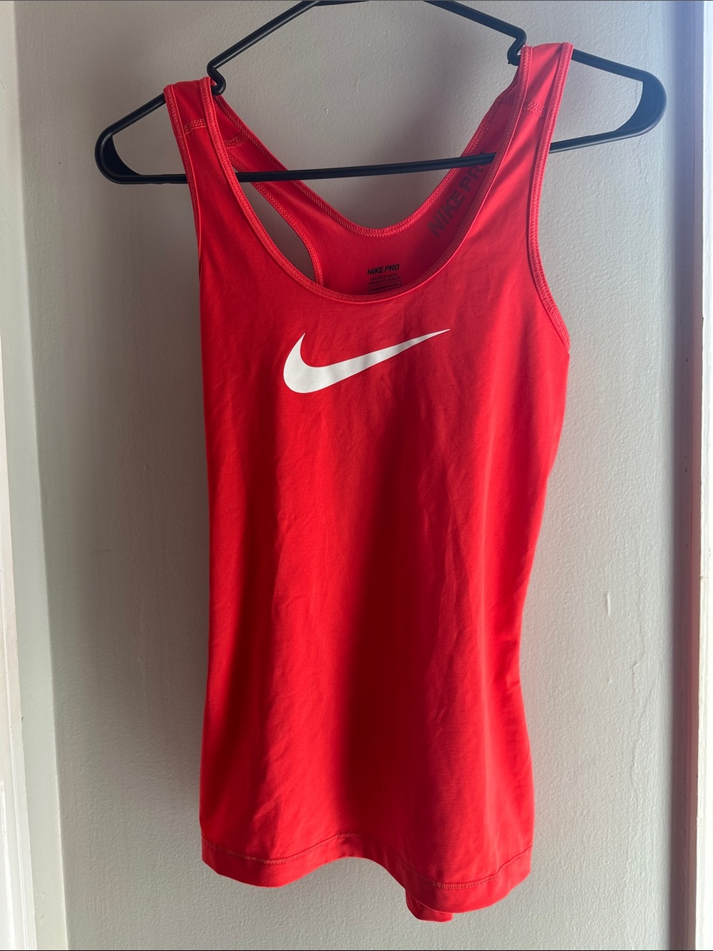 Nike Bright Red Athletic Racerback Tank with White Swoosh